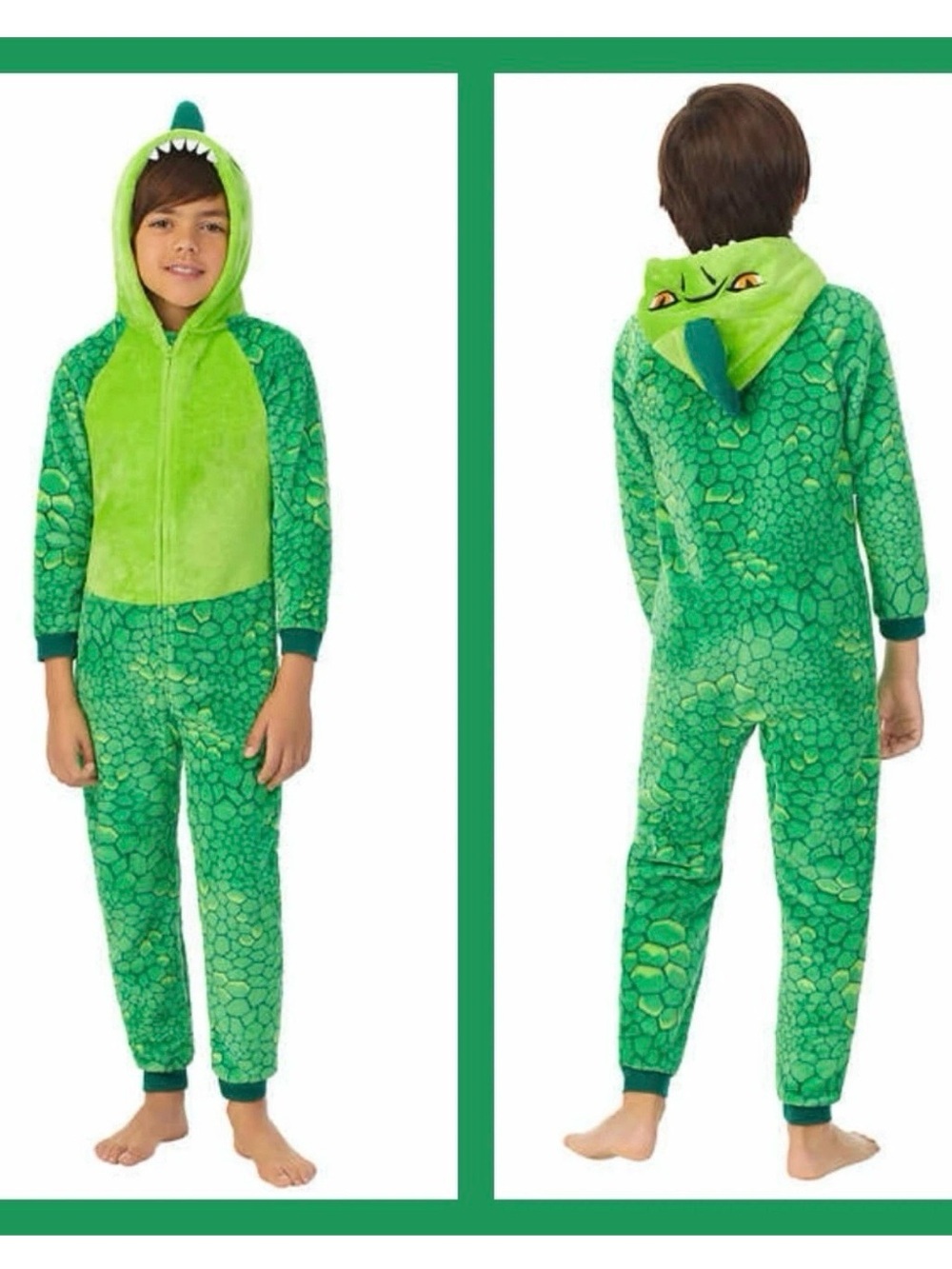 Dinosaur Youth Child Size M 10-12 Saint Eve Costume Pajamas Green One Piece